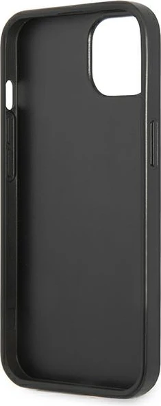 Mbështjellës Guess SaffianoTriangle Logo për iPhone 14 Plus 6.7", i zi
