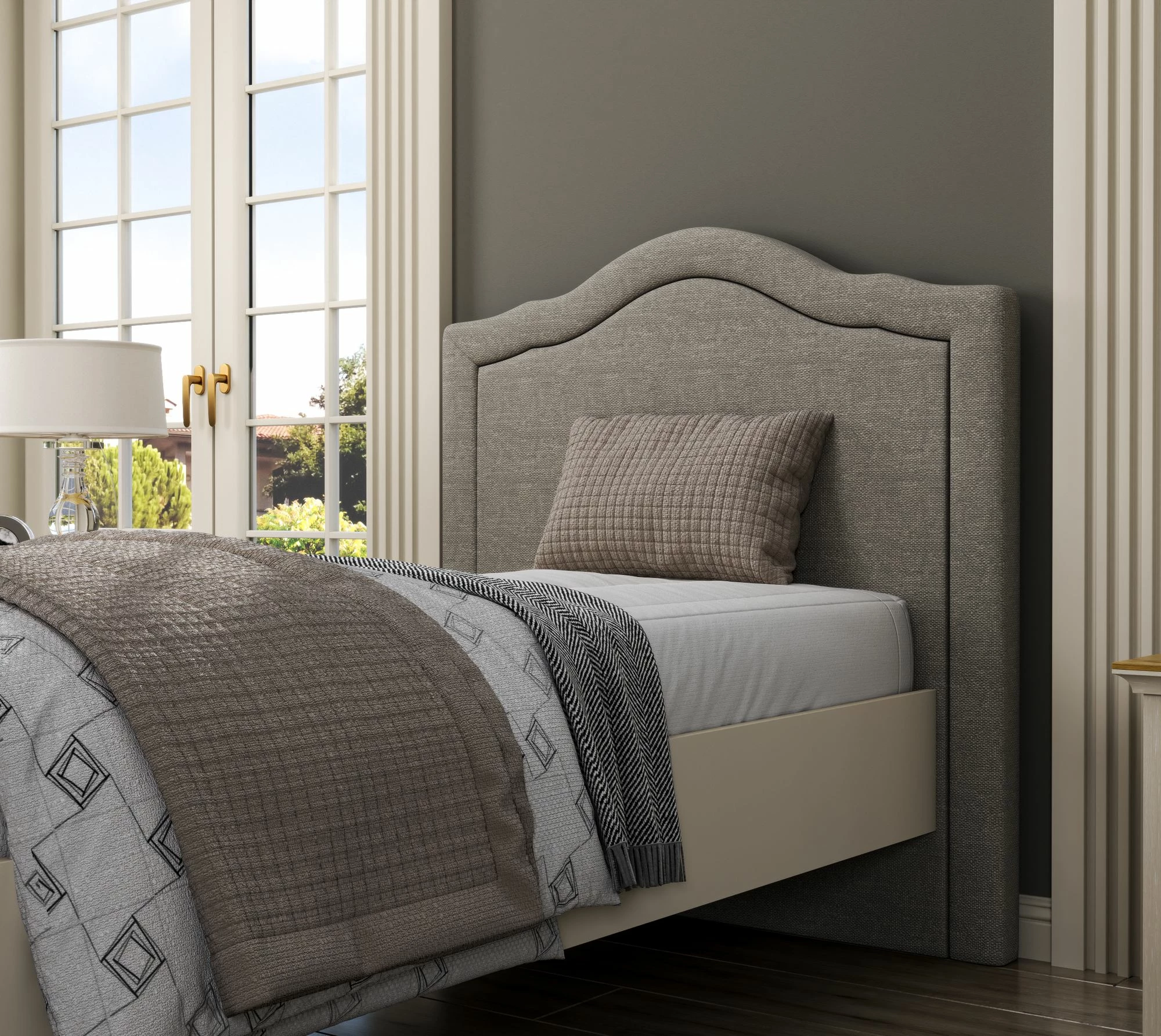 Krevat teke Skye Decor, krem, lis, gri, FRN-21018