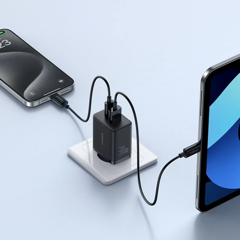 Karikues Baseus P10111404113-00 Cube USB-C / USB-A 30W, Zi