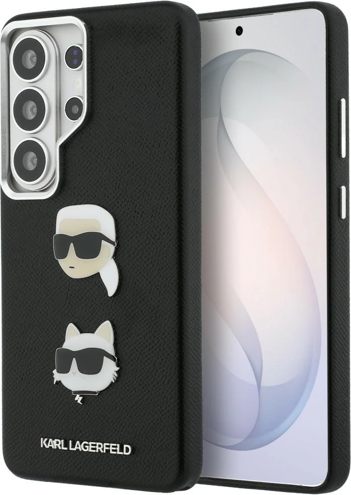 Mbështjellës Karl Lagerfeld Saffiano Double Heads Metal Hardcase për Samsung Galaxy S26 Ultra, i zi