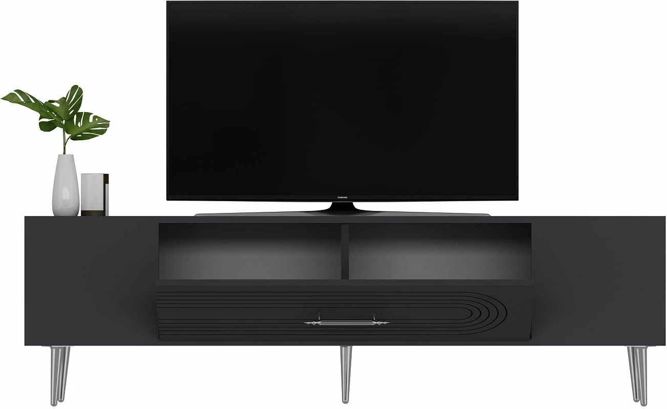 Komodë TV Skye Decor, Dekol3, anthracite, silver