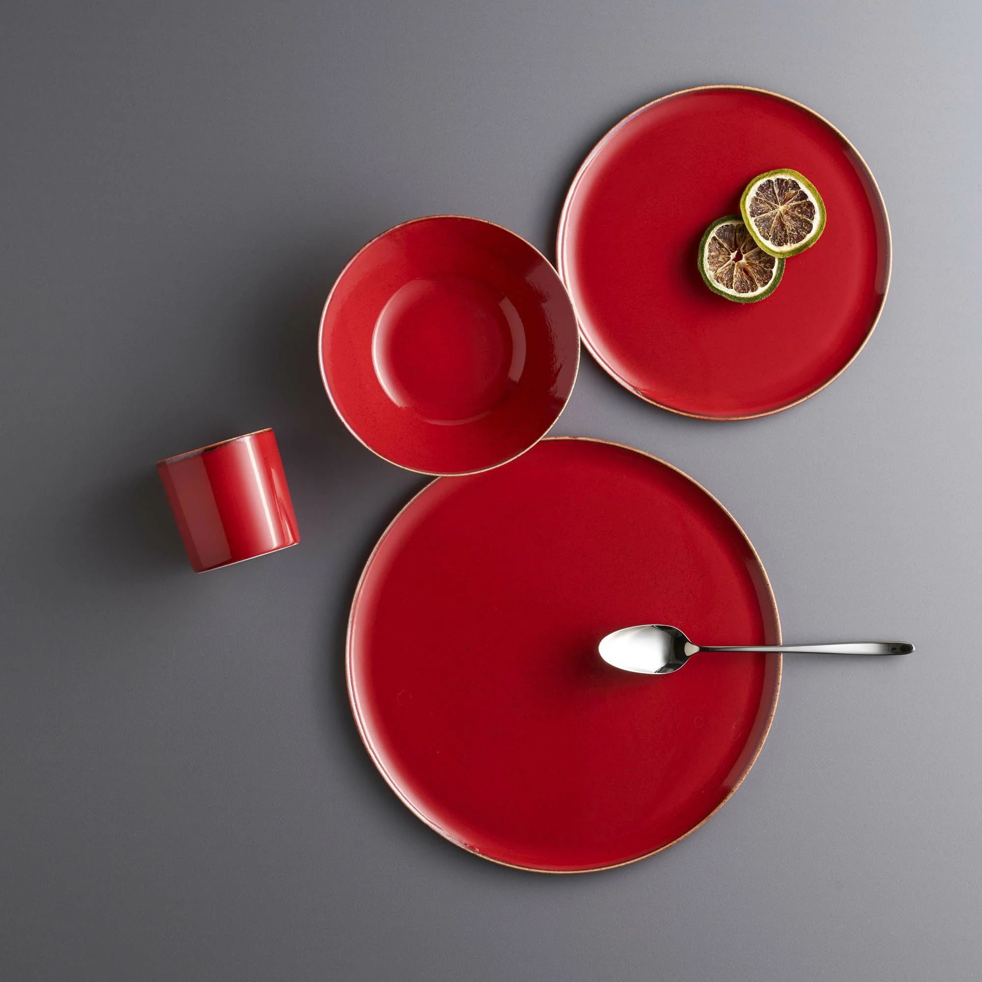 Pjatë me këmbë Porland Seasons Magma 260mm (H62mm) 1300ml, e kuqe, set 6 copë