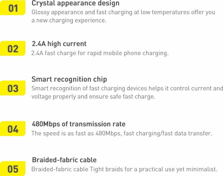 Kabllo USB-A në Lightning Baseus Crystal BSU3027BLU 1.2 m 2.4A, blu