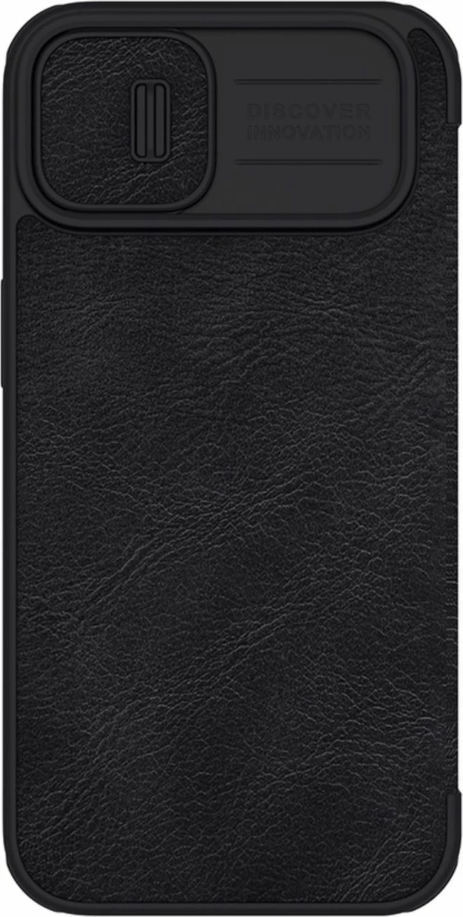 Mbështjellës Nillkin Qin Leather Pro Case për iPhone 14 Plus, me kapak kamere, e zezë
