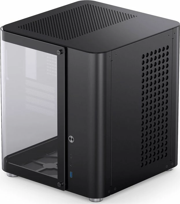 Kasë Jonsbo TK-1 2.0 mini tower Micro-ATX/Mini-ITX, tempered glass, USB-C, pa furnizim, e zezë