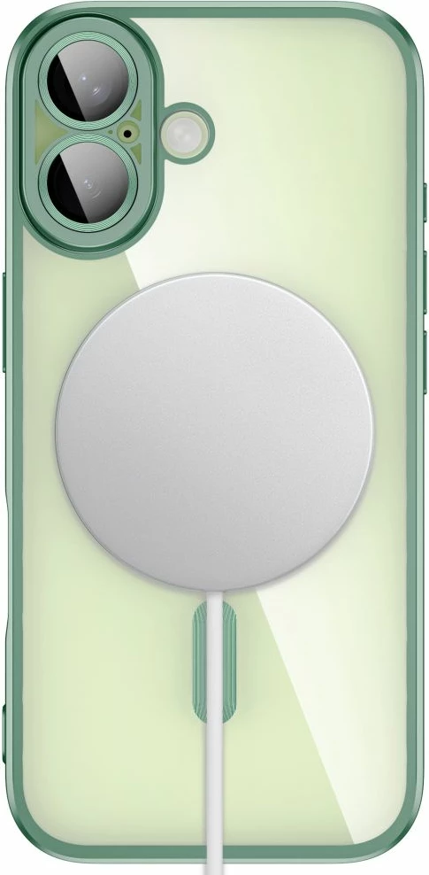 Mbështjellës Tech-Protect MagFlex MagSafe për iPhone 17, TPU, transparent, mbrojtje lente, Matte Green, 1 copë