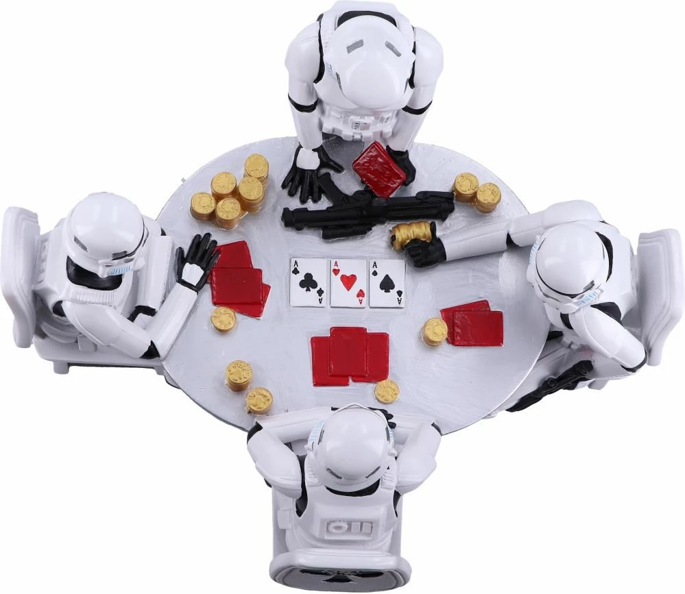 Figurinë Nemesis Now Star Wars Stormtrooper Poker Face, polyresin e pikturuar me dorë, bardhë/zi