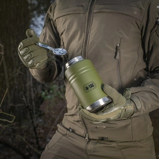 Termos ushqimi M-TAC UN-R02-750A me lugë të palosshme, 750 ml, jeshile ulliri