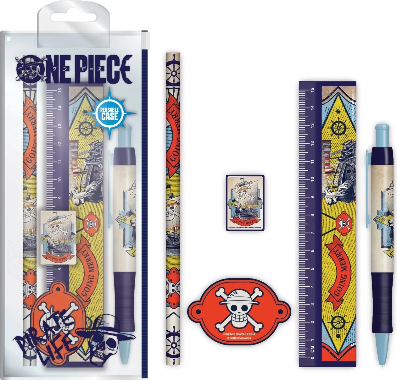 Set zyre Pyramid International One Piece Live Action Going Merry, vizore 15 cm, me penallë, shumëngjyrësh, set 6 copë