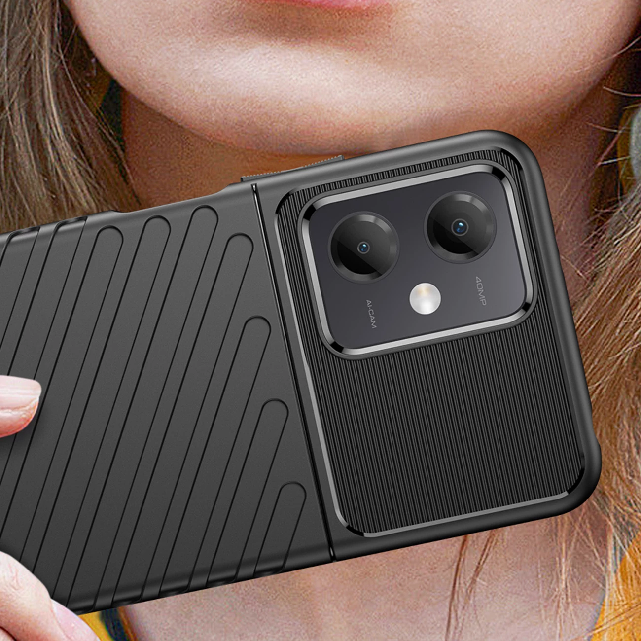 Mbështjellës Hurtel Thunder Case për Xiaomi Poco X5 5G / Redmi Note 12 5G, TPU, i zi