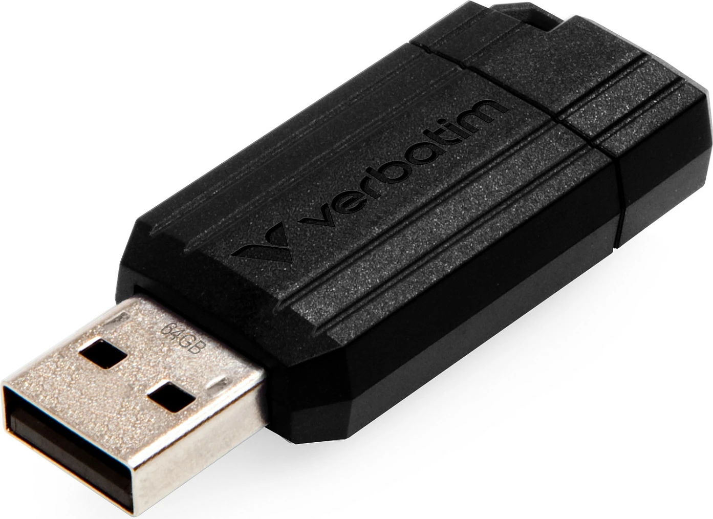 USB memorje Verbatim PinStripe 64GB, USB-A 2.0, slide, e zezë