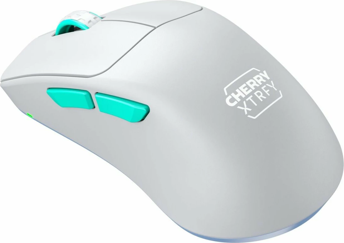 Maus CHERRY XTRFY M64 Wireless, 26000 DPI, Blu, Turquoise, Bardhë