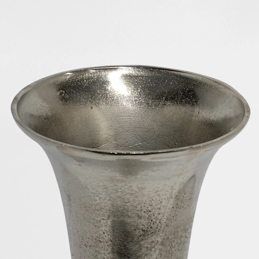 Vazo FLORES, alumin, ngjyrë argjendi, 20x20x71cm