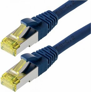 Kabllo rrjeti Helos Patchkabel Cat 6a, RJ45, 0.5 m, AWG 26/7, blu
