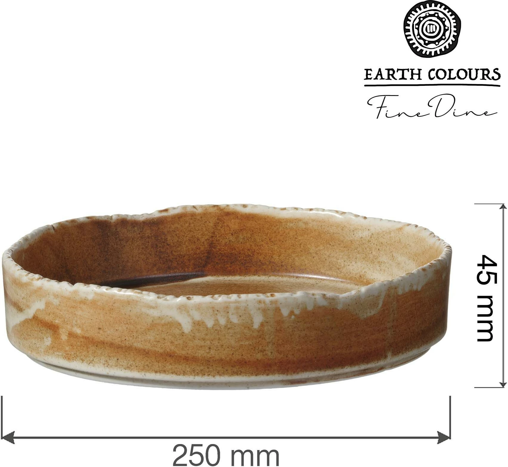 Pjatë porcelani me buzë të lartë Fine Dine Constancy Ø250 mm, kafe, set 2 copë