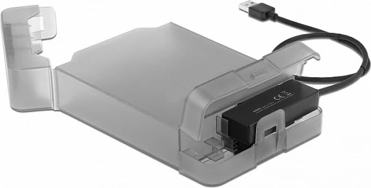 Adapter USB-A në SATA DeLOCK 64086, 6 Gbit/s, transparent