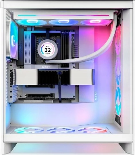 Kasë Nzxt H7 Flow RGB CM-H72FW-R1 Midi Tower, ATX/e-ATX, USB-C, me dritare, e bardhë