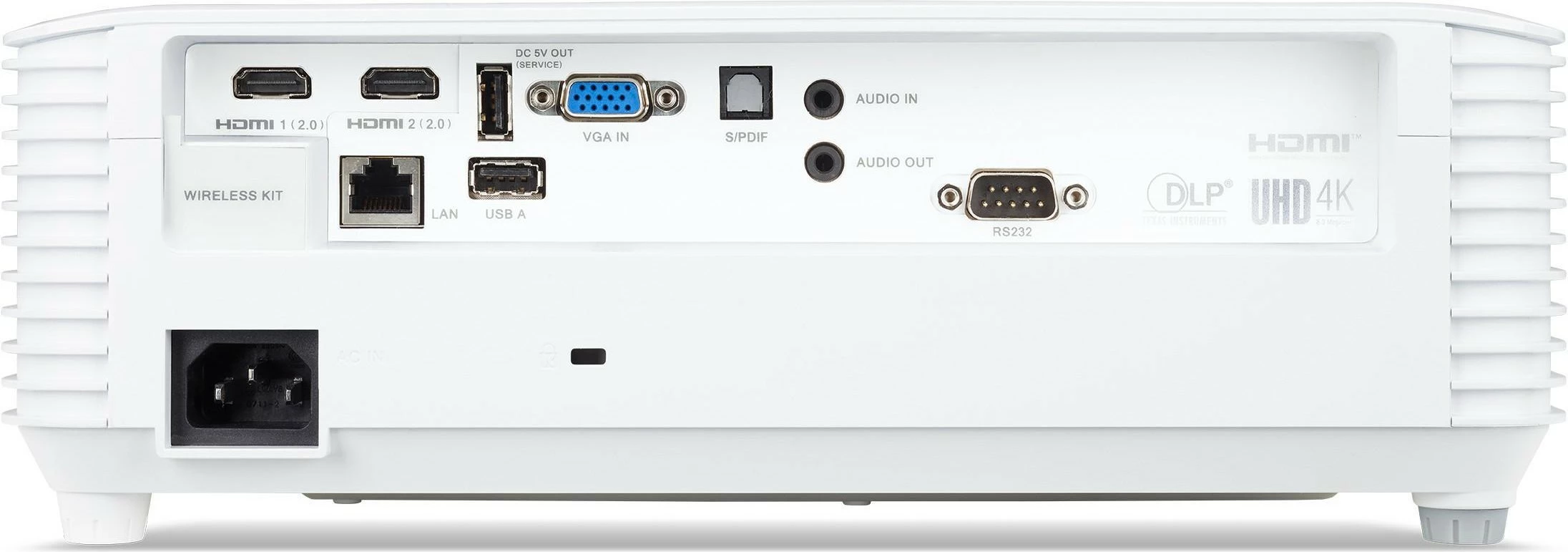 Projektor Acer P5827a, 4000 ANSI lumens, DLP, UHD 4K, i bardhë