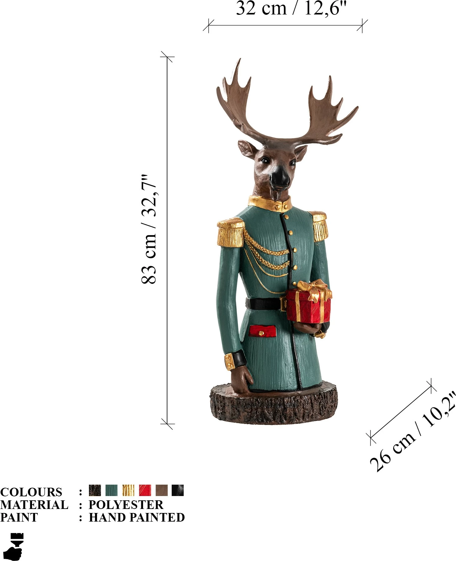 Objekt dekorativ dreri për Krishtlindje, Evila Originals, shumëngjyrësh