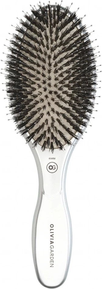 Furçë flokësh për femra Olivia Garden Expert Care Oval Silver, 1 copë