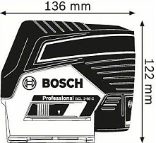 Laser nivelues Bosch Professional GCL 2-50 C, 12V, 20m, rreze e kuqe, IP54, zi/kaltër