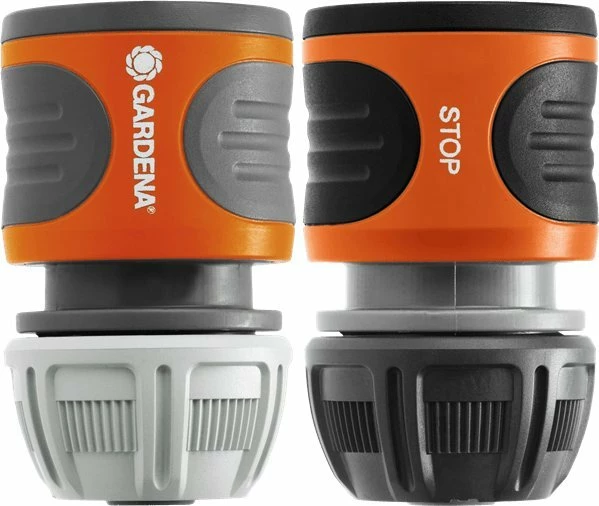 Set lidhësa të shpejtë për zorrë kopshti Gardena Quick Connect 13 mm (1/2\")–15 mm (5/8\"), portokalli/gri, 2 copë