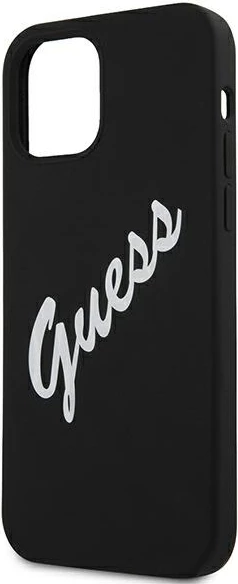 Mbështjellës Guess GUHCP12SLSVSBW për iPhone 12 mini 5.4", silikon, zi/bardhë