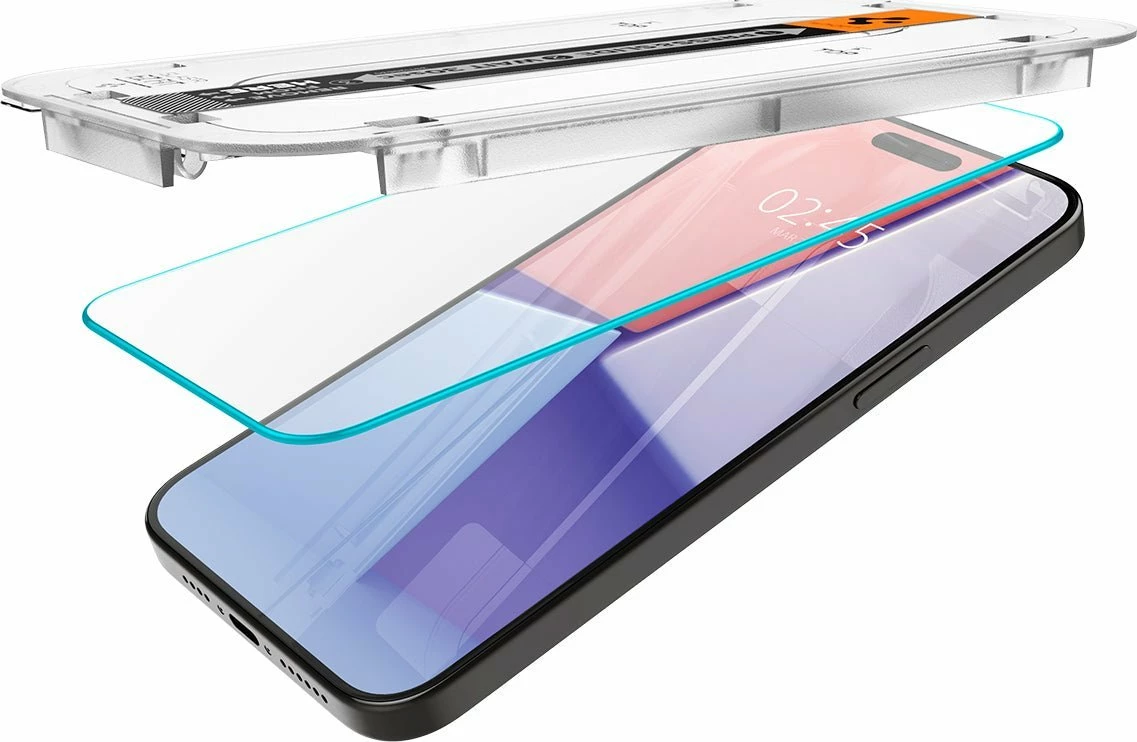 Xham mbrojtës ekrani Spigen Glass tR EZ Fit AGL06872 për iPhone 15 Pro Max, transparent, 2 copë