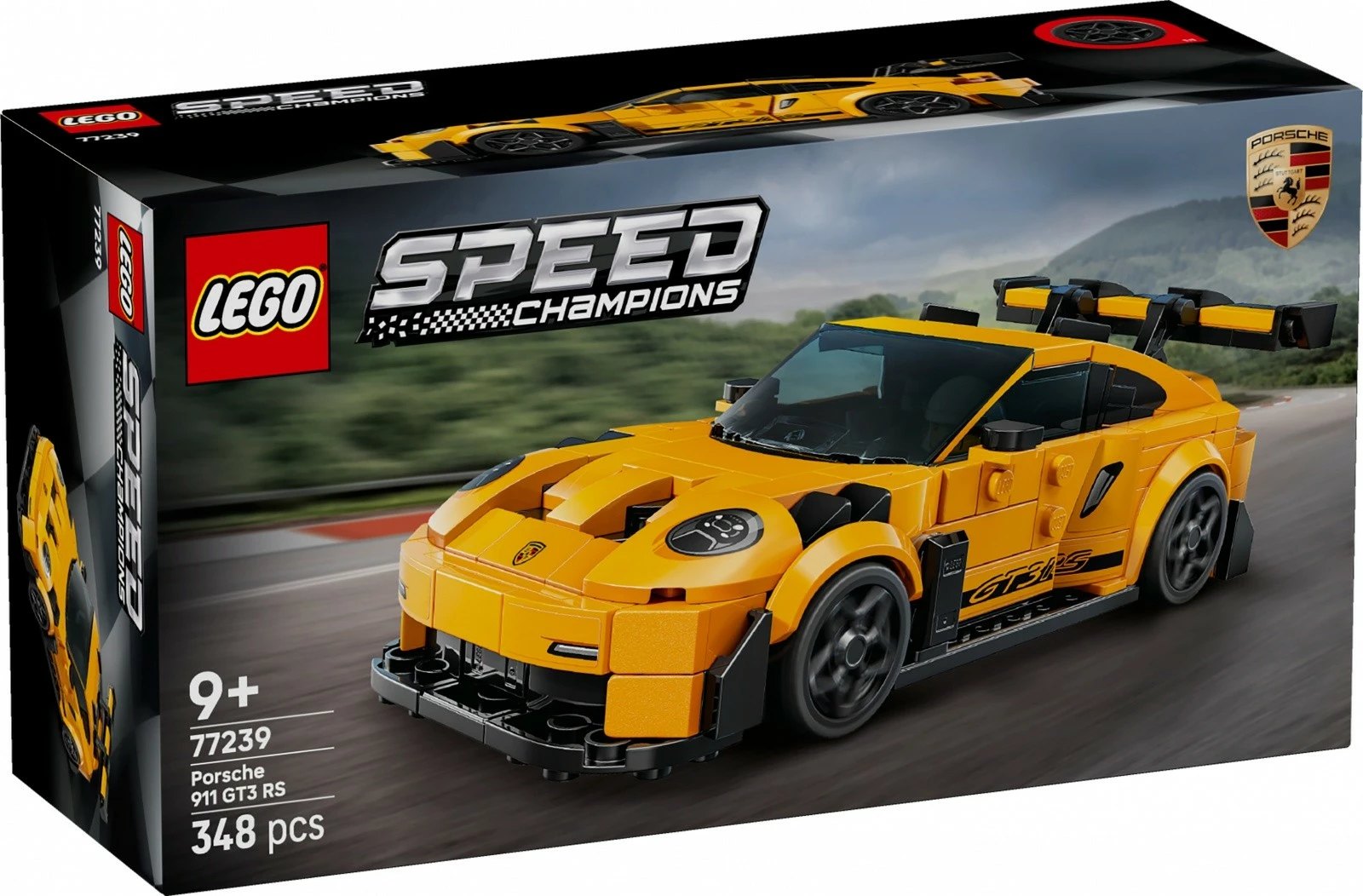 Set ndërtimi LEGO Speed Champions Porsche 911 GT3 RS, 348 pjesë, e verdhë