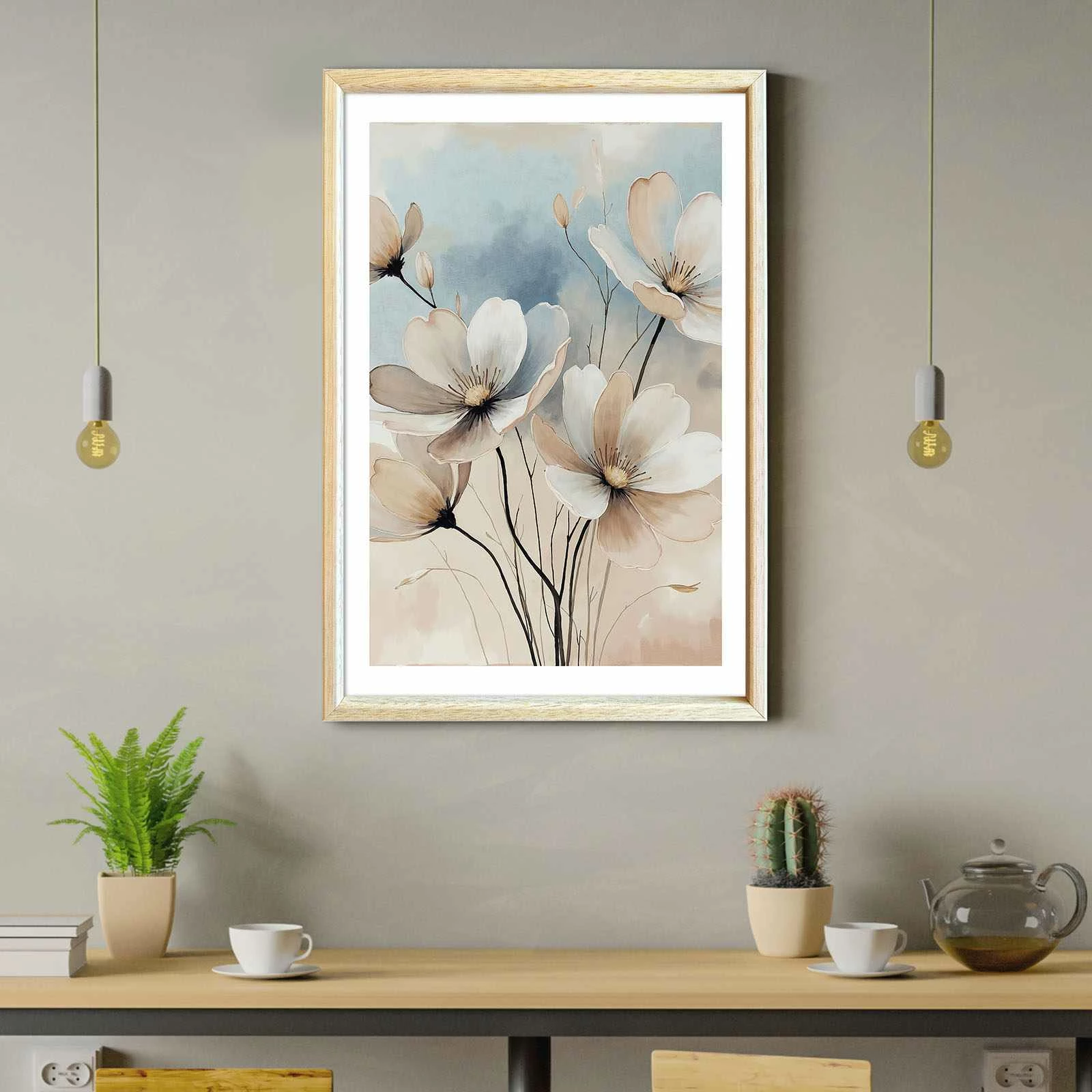 Pikturë dekorative me kornizë MDF Wallity, Ahswabisabi-017, 42x62cm