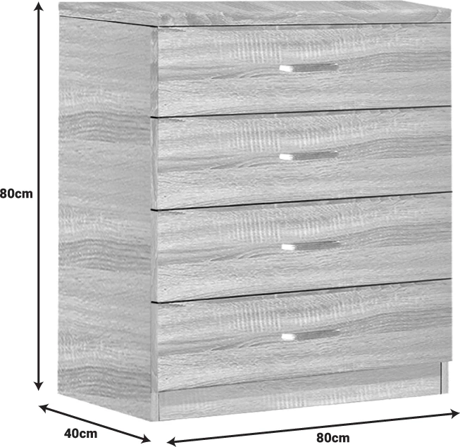 Komodë me 4 sirtarë Killian sonoma 80x40x80cm