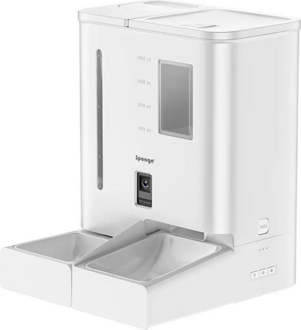 Shpërndarës ushqimi për kafshë SPONGE Pet Feeder Smart Dual, 5L, i zi