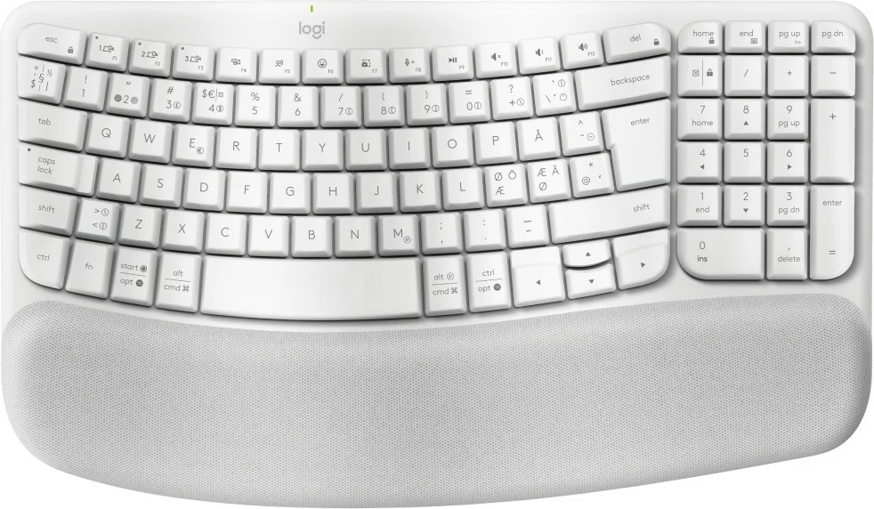 Tastierë Logitech Wave Keys, Wireless, RF Wireless + Bluetooth, Membranë, QWERTY, Bardhë