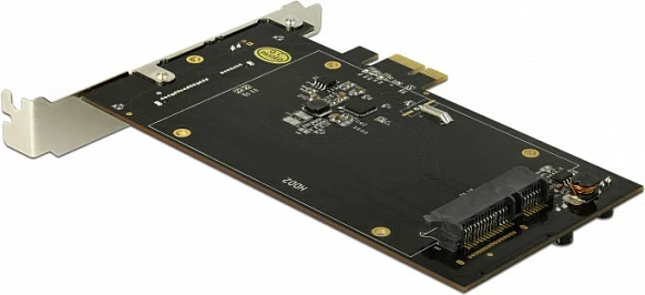 Kartë zgjerimi PCIe DeLOCK, PCIe x1 2.0, 2x SATA për HDD/SSD, e brendshme, e zezë