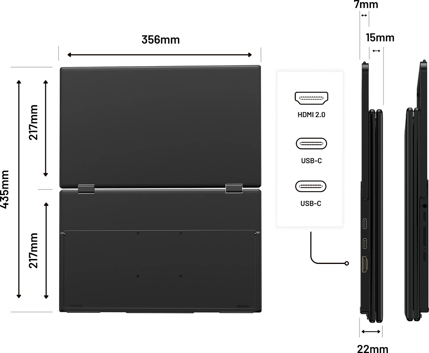 Monitor portativ dual JAPANNEXT JN-DMD-IPS156F, 15.6" Full HD IPS, 60Hz, i zi