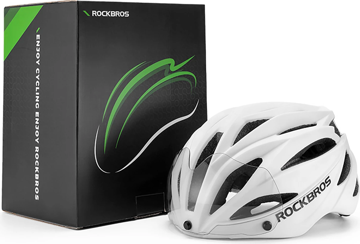 Helmetë biçiklete Rockbros 10110045006 me syze UV të ndashme, e zezë/kafe