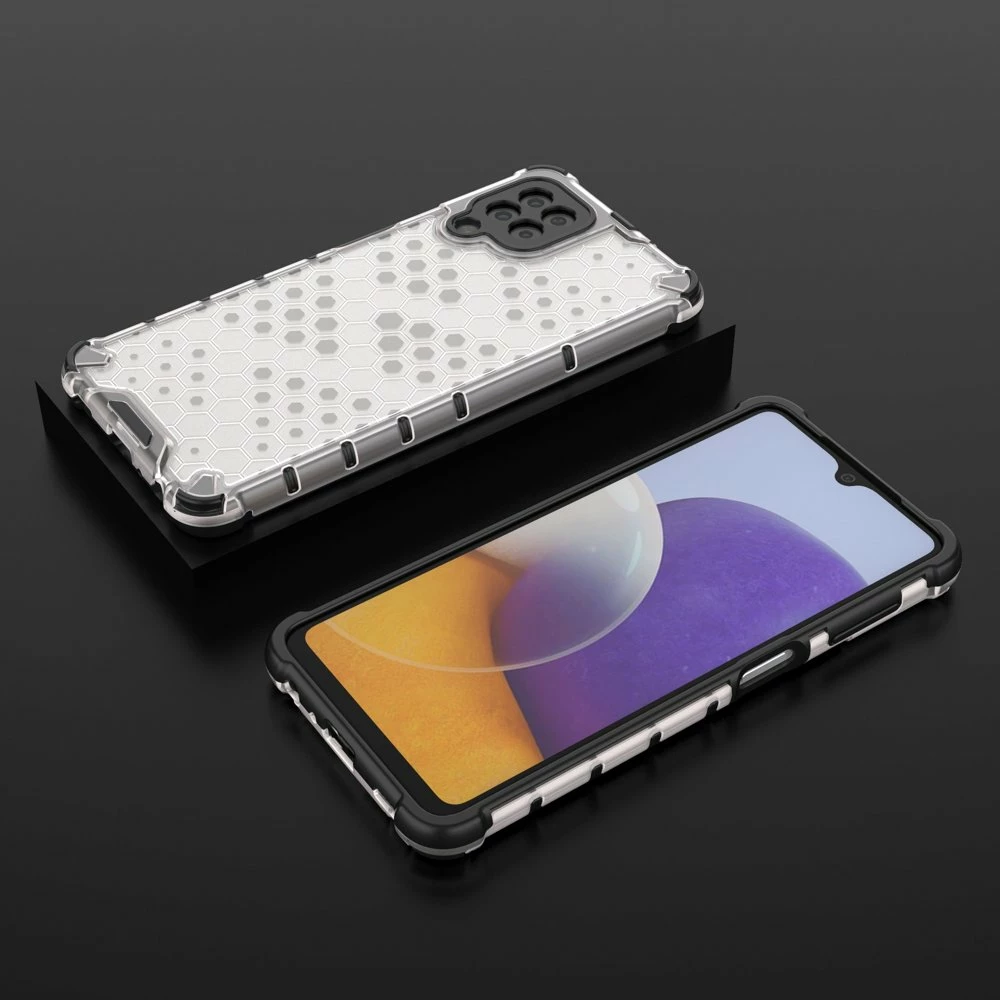 Mbështjellës Hurtel Honeycomb Case armor për Samsung Galaxy A22 4G, Transparent