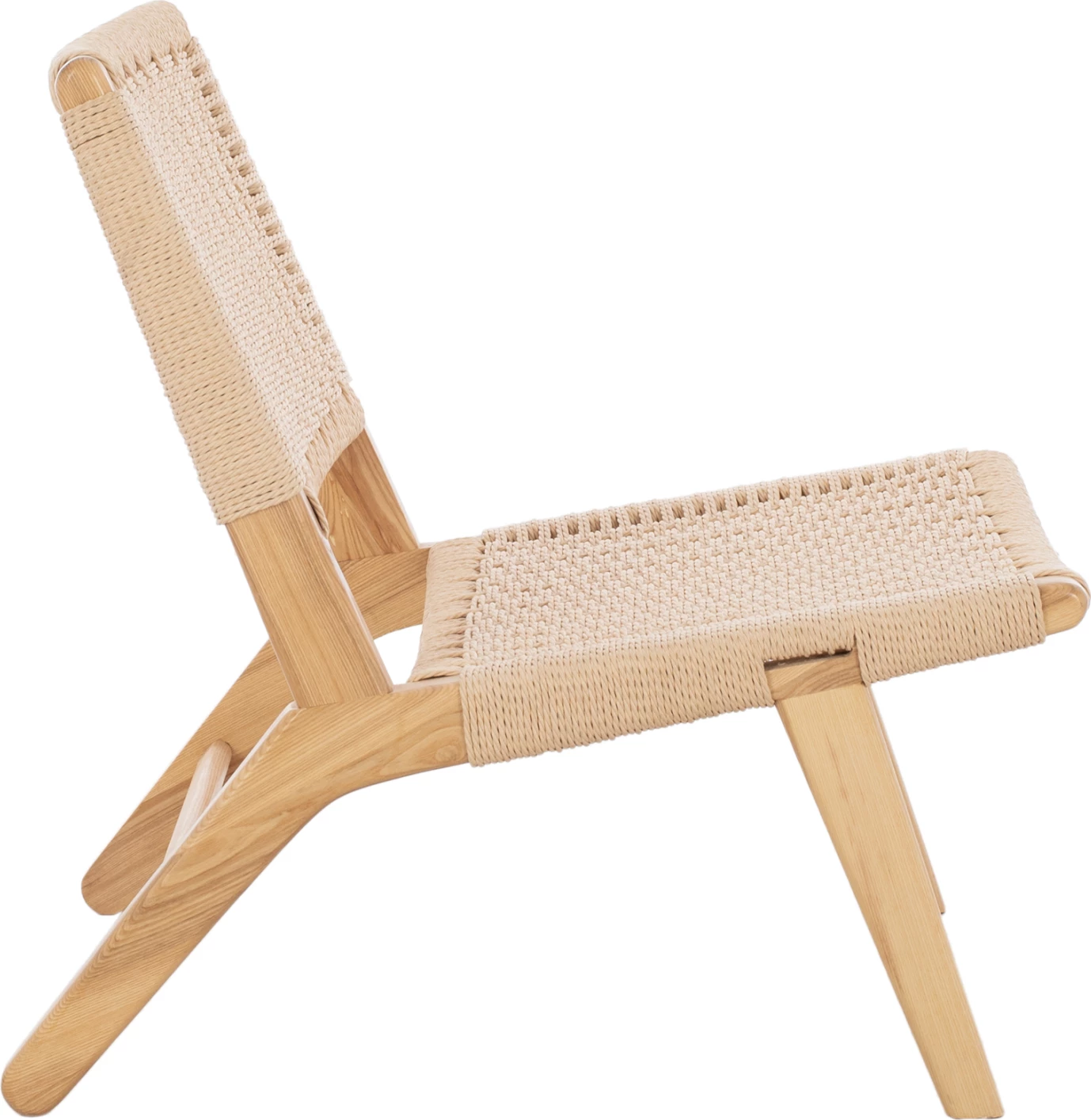 Karrige ANIKA pa krahë, dru, litar i thurur, FH8917.01, 67.5x75x73.5 cm