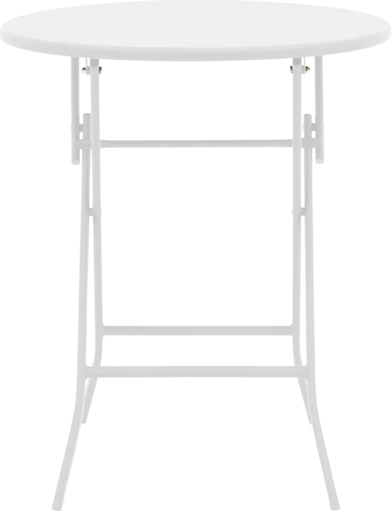 Tavolinë me karrige për terasë, metalike, e bardhë, Albero-Calan, 60x70cm