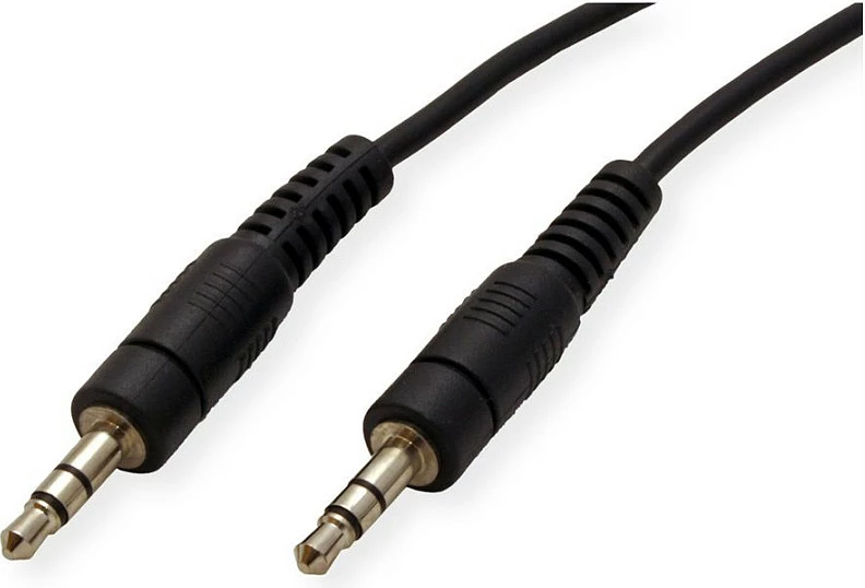 Kabllo audio ROLINE 3.5mm, mashkull-në-mashkull, 1 m, e zezë
