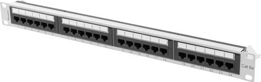 Patch panel LANBERG PPUA-1024-S, 24 port, kat. 6A, gri