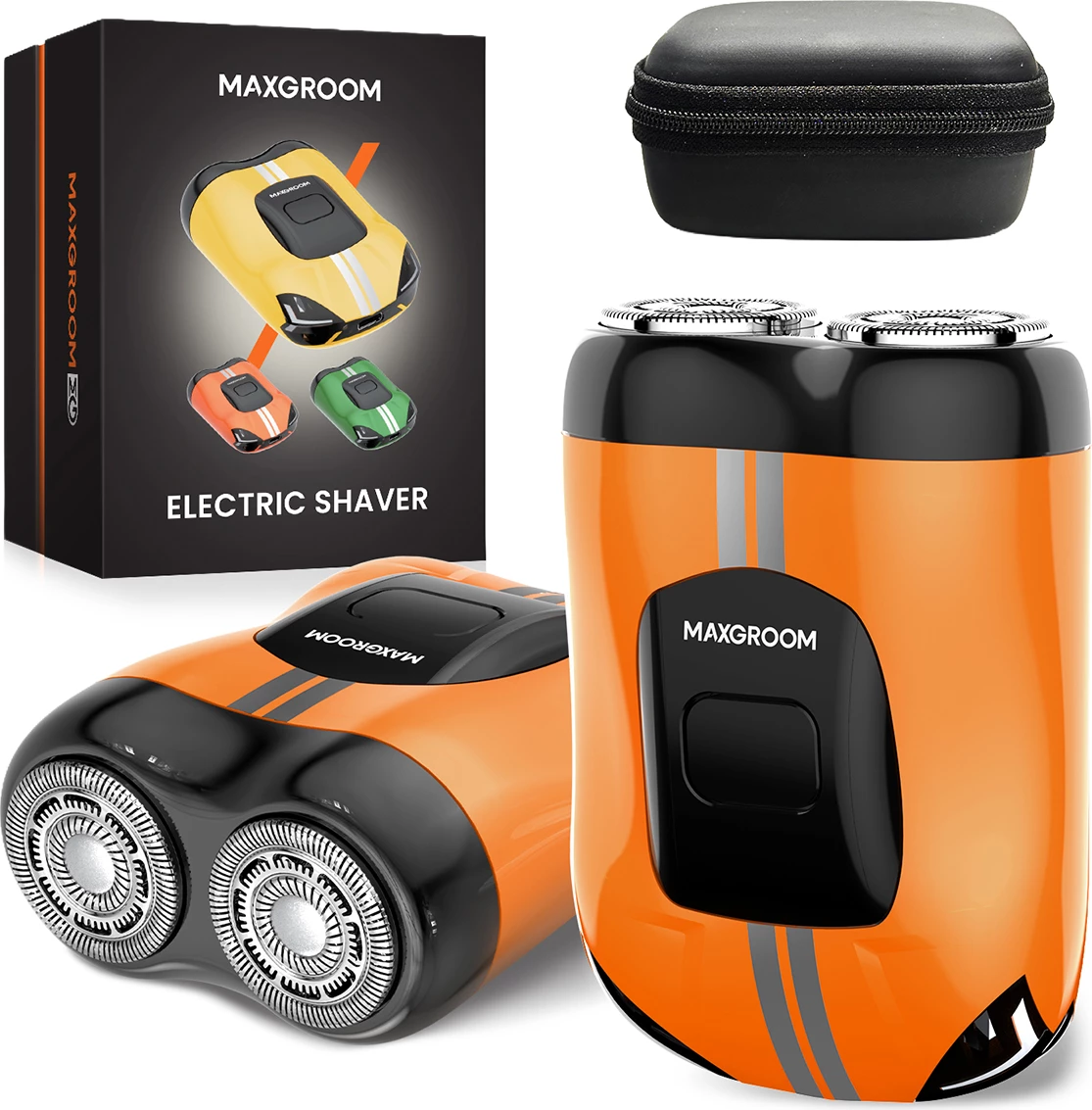 Makinë rroje MAXGROOM M-501, 8000 RPM, IPX7, 400 mAh, USB-C, portokalli, në kuti