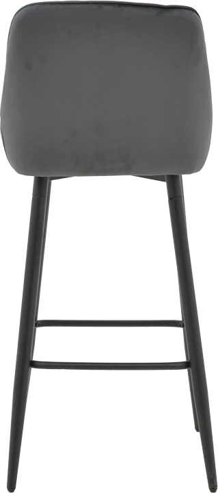 Karrige për bar Deppy, kadife antracit, metal i zi, 43x54x102cm, set prej 2 copash
