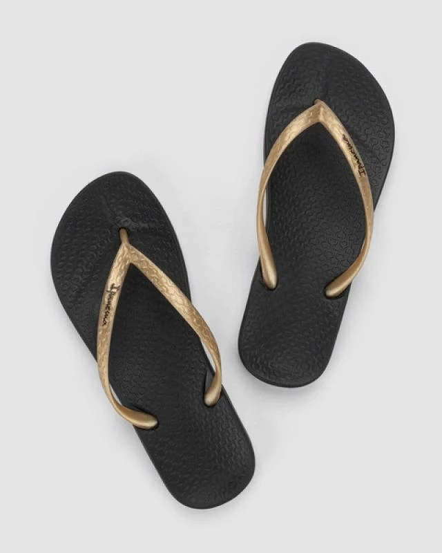 Flip-flopa për femra Ipanema, të zeza dhe të arta [Madhësia: 40]