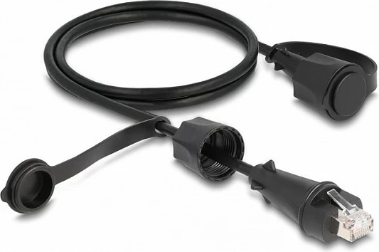 Kabllo rrjeti DeLOCK Cat6 RJ45-RJ45 1m, S/UTP (STP), IP68 outdoor, e zezë
