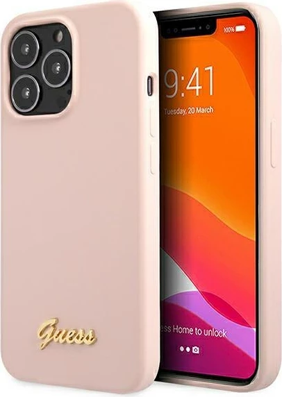 Mbështjellës Guess GUHMP13LLSLMGLP për iPhone 13/13 Pro 6.1", silikon, MagSafe, rozë e çelur