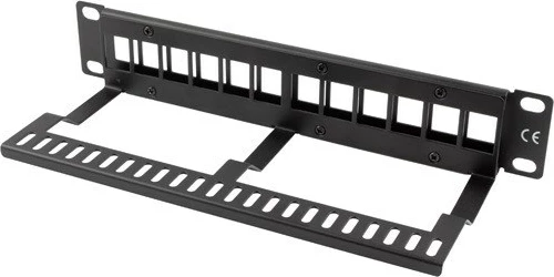 Panel patch Lanberg PPKS-9112-B, 12 porta, 1U, metal, gri