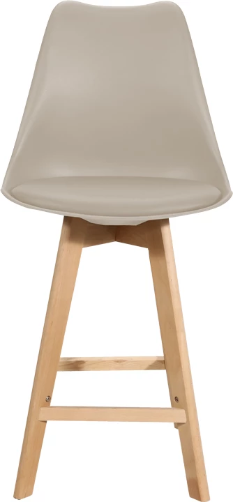 Karrige për bar Gaston, ngjyrë kapuçino, këmbë druri, 48.5x56x104cm