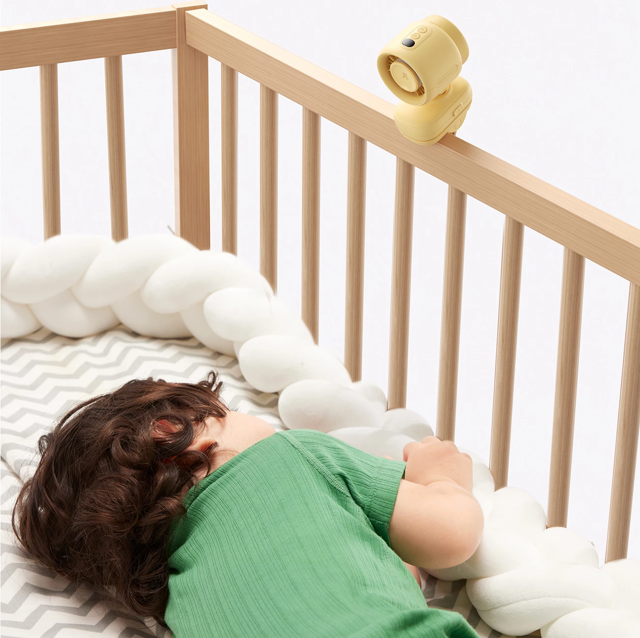 Ventilator mini për karrocë fëmijësh Jisulife Stroller Fan 4 5000mAh USB-C me kapëse metalike, i verdhë