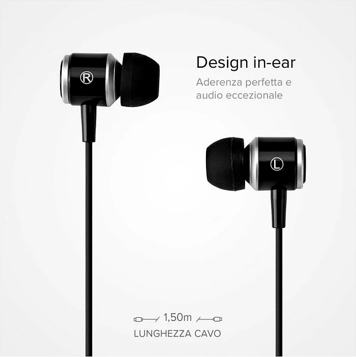 Kufje SBS Studio Mix 100C, me kabllo USB-C, in-ear, me mikrofon, 1.2 m, të zeza